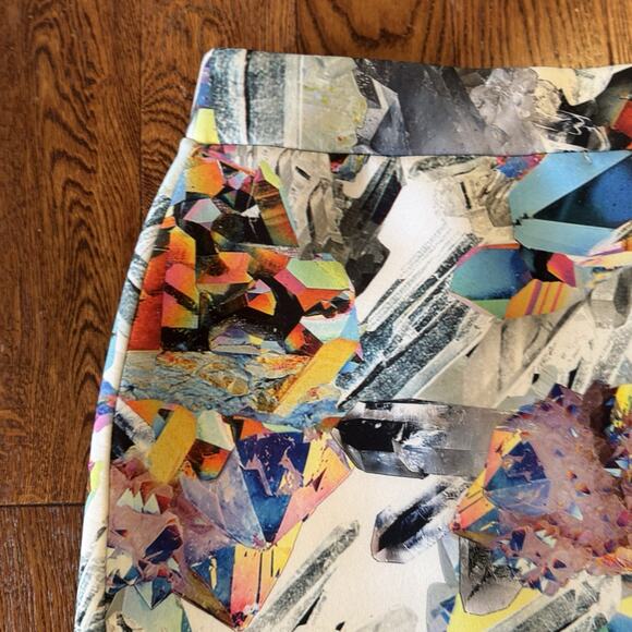 Jaded London Crystal Cyberwave Asymmetrical Skirt Womens M Stretch Abstract UK - Picture 13 of 16